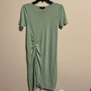 Beulah Knot T-Shirt Dress Green- One Size